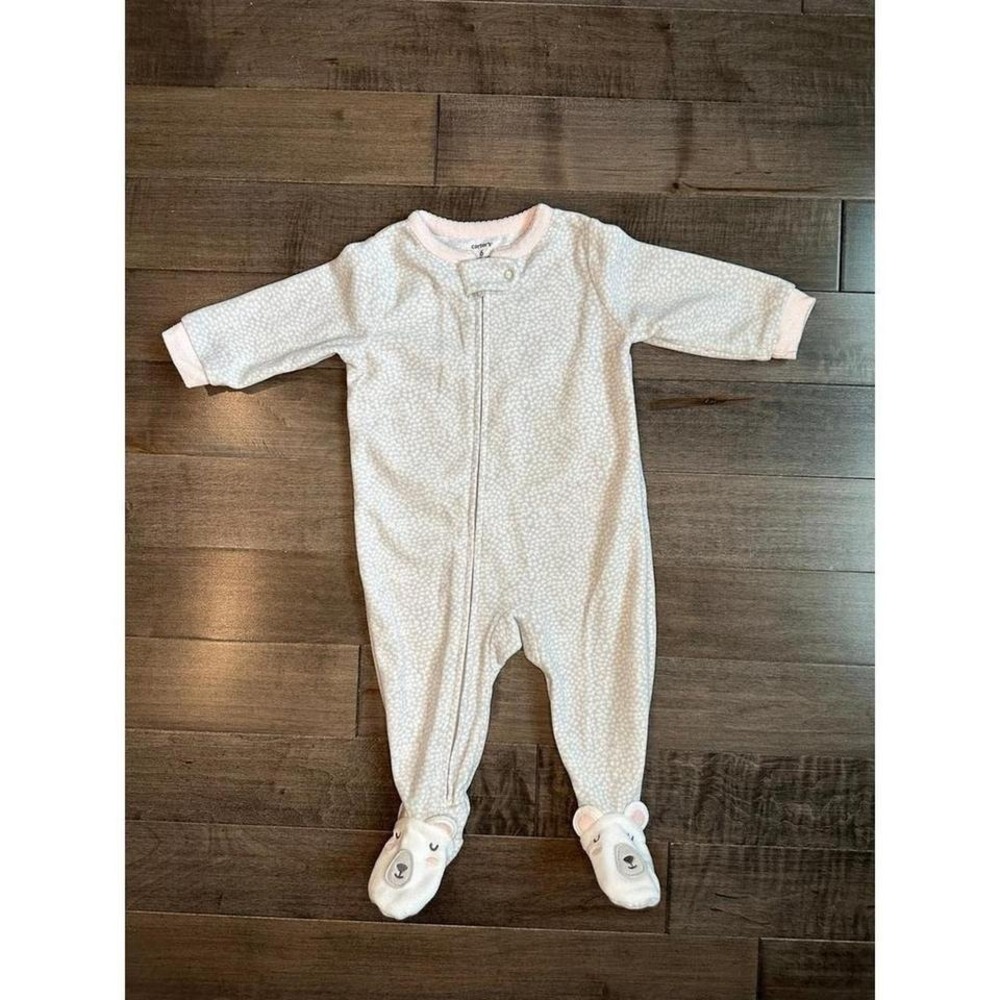 Carters Girls Fleece Footie Pajamas Size 6 Months